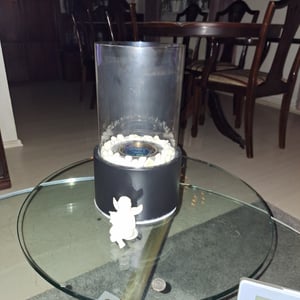 ACXIN Tischkamin Tischfeuer mit Deko Steinen, Edelstahl Bioethanol Tischkamine Indoor Outdoor, Tisch Kaminfeuer für Wohnzimmer Balkon, Rauchfrei & Geruchlos Kunden-Foto 3