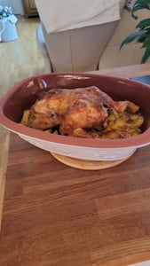 Römertopf Bräter RUSTICO für 1 Person - 1,2 Liter Schmortopf mit Deckel aus Keramik – Zum Schmoren, Braten und Dampfgaren - Backofengeeignet Kunden-Foto 1