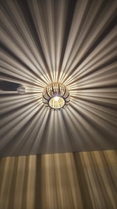 BRILLIANT natürliche Deckenleuchte WOODROW | Deckenlampe im Boho-Style mit Schirm aus Bambus Ø 32 cm | 1x E27 Fassung max. 60W | Metall/Bambus Kunden-Foto 1