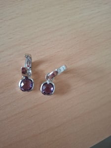 Amethyst Ohrhänger Creolen Silber 925 lila Natur Edelsteine Kunden-Foto 1