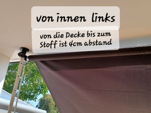 250 x 180 cm Klemmmarkise mit Handkurbe, ohne Bohren, Höhenverstellbare Balkonmarkise, Sonnenschutz Markise für Terrasse Balkon Veranda (Grau) Kunden-Foto 9