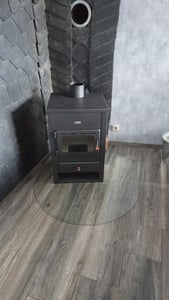 Holzofen WD 15 kW aus Stahl Graphitschwarz mit Sichtfenster 650x550x780 mm Kunden-Foto 1