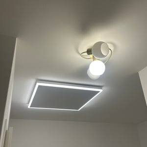 Heidenfeld Infrarot-Deckenheizung HF-HP500 | Mit Licht Kalt/Warmweiß - Bis 20 m² - Fernbedienung - LED-Rahmen - Dimmbar - Lampe - Heizung (800 Watt) Kunden-Foto 1