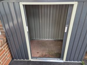 HATTORO S100 Metall Gerätehaus XL Geräteschuppen Garten Schuppen Gartenhaus Grau Kunden-Foto 6