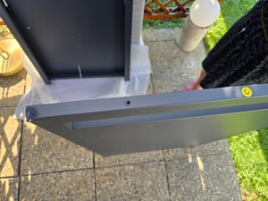 Mülltonnenbox Müllbox Mülltonnenverkleidung 2 Türen Anthrazit mit Holzdekor Box Kunden-Foto 18