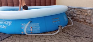 Aufstellpool-Set Ø 396 x 84 cm Rattan Kunden-Foto 4