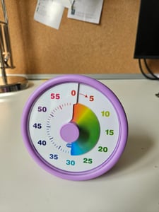 Visueller Timer für Kinder, 60-Minuten Countdown für Klassenzimmer Büro Küche, Schreibtisch Kinder Zeitmana gement Tools mit leisem Betrieb, Pomodoro Timer Regenbogenmuster (Lila) Kunden-Foto 1