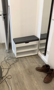 Schuhregal mit Bank, Nachbildung Eiche 60 x 45 x 30 cm Kunden-Foto 1