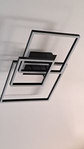 ZMH stropné svietidlo LED stropné svetlo obývacia izba - stmievateľné čierne 61CM obývacia izba lampa moderný dizajn s diaľkovým ovládaním kovové stropné osvetlenie Fotografia od zákazníka č. 1