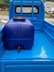 Wassertank Fass Frischwassertank Wasserspeichertank Behälter 150 Liter blau Kunden-Foto 2