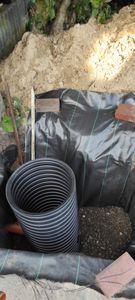Drainageschacht DN425 0,5m mit Anschluss 2xDN110 Deckel Sickerschacht KG Schacht Kontrollschacht KG Rohr Drainage Dachrinne Kunden-Foto 1