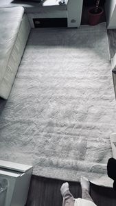 TT Home Wohnzimmer Teppich Kurzflor Anti-Rutsch Rückseite Unifarben Modern Waschbar Größe 160x220 cm Kunden-Foto 2