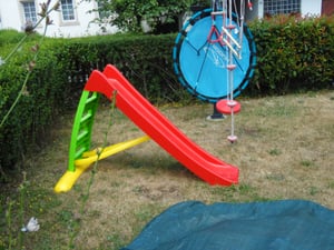Rutsche Wasserrutsche Kinder Spielzeug 2in1 Blau freistehend Rutschlänge 170 cm Kunden-Foto 1