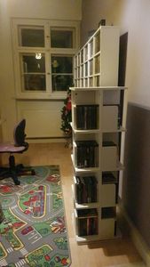 EUGAD drehbares Bücherregal, Dekoregal mit 4 Ebenen, MDF, Weiß, 40x129x40cm Kunden-Foto 2