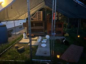 Hühnerstall 3x3x2m Hühnerhaus Kleintierstall Freilaufgehege Kleintiergehege Voliere Freigehege Hühnerkäfig Geflügelstall Verzinkter Kunden-Foto 9