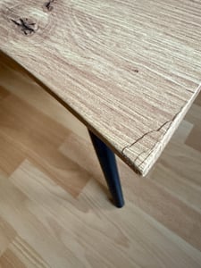 Hela Tische, Rechteckiger Couchtisch Zagreb, Nachbildung Artisan Eiche, Baumkantenoptik, Rundrohr Metallfüße konisch, Maß 110x60 cm Kunden-Foto 1