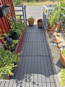 LZQ 44 kusů 30x30cm WPC dlaždice, 6m2 balkonové dlaždice klikněte dlaždice zahradní terasa dlaždice balkon, šedá Fotografie od zákazníka č. 2