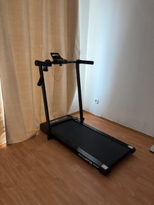 Elektrisches Laufband FoldPro 2in1 mit LCD-Display, Bluetooth & APP Funktion, für zu Hause und Büro, motorisiertes Fitnessgerät, Heimtrainer - wood Kunden-Foto 1