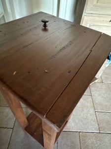TAVOLO TELEFONICO D'EPOCA NAPOLEONE 75x30cm, marrone, legno di recupero, tavolino Foto del cliente 1