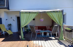 Ersatzdach für 2,5x3 m Anbaupavillon in creme oder grau Polyurethanbeschichtet Kunden-Foto 1