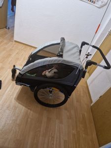 TIGGO® 2in1 Fahrradanhänger 5-Punkt Sicherheitsgurt Jogger Kinderanhänger Joggerfunktion Kinderfahrradanhänger für 1 bis 2 Kinder 360° Drehbar 50402 Kunden-Foto 8