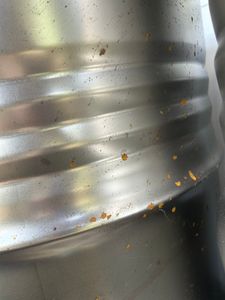 Metallfass 210 Liter Blechfass Fass Ölfass Tonne mit Deckel Rot Kunden-Foto 3