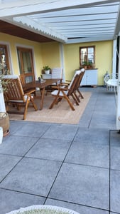 Outdoor Teppich Einfarbig Wetterfest Terasse Balkon Garten Küchenteppich Flachgewebe Sisal Optik, Größe: 140 x 200 cm, Farbe: Grau Kunden-Foto 1