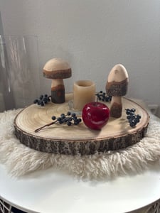 Baumscheibe Ø ca.38-42x4,5cm Paulownia Holzscheibe Naturprodukt Scheibe Holz Holzplatte Dekoelement Kunden-Foto 1