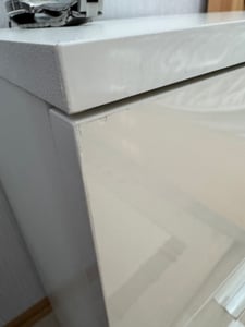 Nachtschrank 2er Set Weiß hochglanz 65.5cm hoch Nachttisch mit 3 Schubladen mit Griff Kommode Boxspringbett Nachtkommode Schrank Kunden-Foto 1