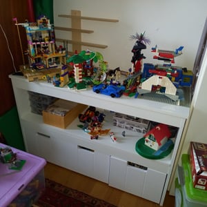 Scaffale bianco per bambini con 7 scomparti per giocattoli, libri, accessori e organizer Foto del cliente 1
