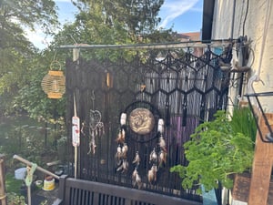 COZYOR Makramee-Vorhang, mit Holzösen Boho Vorhang Türvorhang Fenstervorhang 132x200cm, wahlweise mit Stange Kunden-Foto 1
