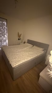 Masseno Boxspringbett GLOS 180x200 cm Komplett-Set mit Bonell Matratze und Topper, Polsterbett mit Bettkästen -Grau, COSMIC 160 Kunden-Foto 6