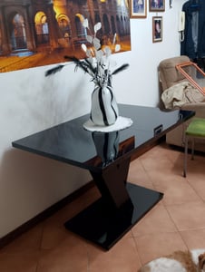 Tavolo da pranzo allungabile MAEL - bianco lucido Foto del cliente 6