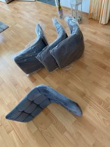 DEULINE Esszimmerstühle Essstühle Samtbezug Polsterstuhl Stühle Esszimmer Stuhl Milano 4er-Set GRAU 521252 Kunden-Foto 13