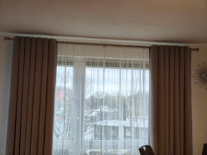 Gardinenstange 400 cm 2-läufig Farbe Antikgold 25 mm Durchmesser Glamour Endstück Monaco Vorhangstange Metall-Gardinenstange Curtain Rod Kunden-Foto 4