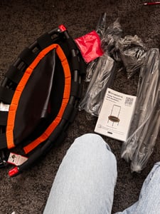 CITYSPORTS: TRAMPOLINO FITNESS, Mini-trampolino con maniglia di supporto, regolabile in altezza (3 posizioni), diametro 130 cm, esagonale, 42 elastici, portata massima 100 kg, non pieghevole Foto del cliente 1