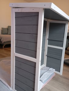 Home Deluxe Armadio da giardino YANA - misura M | Armadio in legno resistente alle intemperie per giardino e terrazza Foto del cliente 4