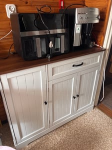 BEALIFE Sideboard 140x40x83 cm mit 4 Türen & 1 Schublade | Aus MDF mit Kippsicherung | Weiß | AP100 Kunden-Foto 3