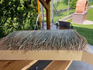 20x Palmdach 148 x 80 cm Palmpaneele Palmschindel Natur Dachschindel Reetdach Strohdach 100% nachhaltiges Naturmaterial Wetterfest Regenfest Langlebig Kunden-Foto 1