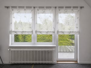 Joyswahl Raffrollo mit Schlaufen Küche Gardinen Fensterrollo Raffgardine mit Ästen und Blättern Vorhang Landhausstil Transparent Grün BxH: 140x140 cm Kunden-Foto 1