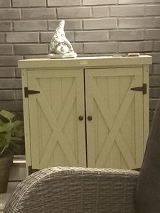 HABAU Gartenschrank "Laura" mit integriertem Pflanztisch, aus -em Massivholz (Fichte), wetterfest lasiert in Grau, 80 x 45 x 92 cm Kunden-Foto 1