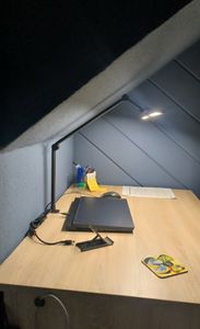 24W Schreibtischlampe Led Klemmbar, 80CM Weiß Monitor Lampe Für Schreibtisch, Dimmbar Monitor Light Bar, Doppelkopf Schwanenhals Lampe Desk Lamp Kunden-Foto 3