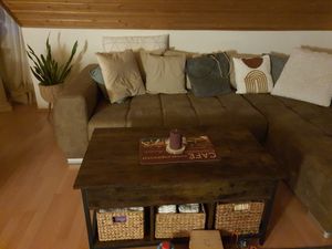 VASAGLE Couchtisch, höhenverstellbar, versteckter Stauraum, 60 x 120 x (48-62) cm Kunden-Foto 10