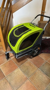 DOGGYHUT Large remorque de vélo & buggy pour chiens 2 en 1 pour chiens jusqu'à 35kg remorque pour chien jogger poussette pour chien avec frein de stationnement Photo du client 9