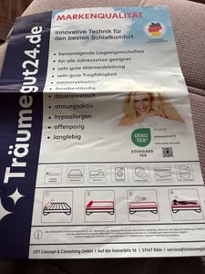 10cm Ergonomische 7-Zonen Kaltschaum Matratzenauflage Matratzentopper Matratzenschoner Topper - H2 - (160 x 200 cm) - Träumegut24 Kunden-Foto 3
