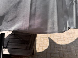 LZQ ALU Sonnenschirm Gartenschirm Ø300cm Terrassenschirm Marktschirm Ampelschirm mit Ständer und Kurbel für Garten, Dunkelgrau Kunden-Foto 4