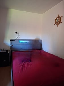 MODFU Boxspringbett Hydraulisches 140 x 200 cm mit LED-Beleuchtung, Polsterbett Funktionelles mit USB-Ladeanschluss, Doppelbett Stauraumbett mit Bettkasten Stauraum, Leinenmaterial Grau(Ohne Matratze) Kunden-Foto 1