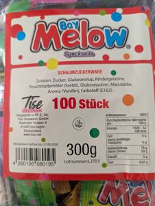 Tise Bay Mellow Marshmello Speckseile 100 Stück Packung 300g Kunden-Foto 1