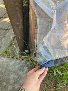 2x2M Przezroczysta plandeka z oczkami Wodoodporna plandeka ogrodowa Plandeka materiałowa Odporna na warunki atmosferyczne Na balkon Pawilon Meble ogrodowe Rośliny Szklarnia Zdjęcie produktu od klienta nr 1
