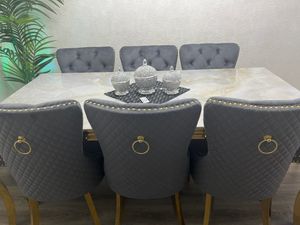 Flieks Esszimmerstühle 6er Sets, Wohnzimmerstühle Küchenstühle mit Edelstahlbeinen, Polsterstühle Stühle mit Rückenlehne, Samtbezug, Beige Kunden-Foto 1